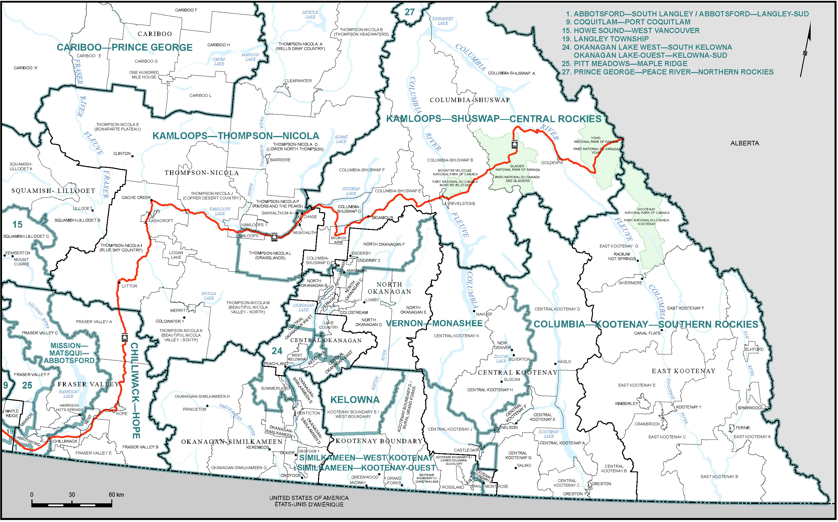Carte du Sud-Est de la Colombie-Britannique (carte&nbsp;2)